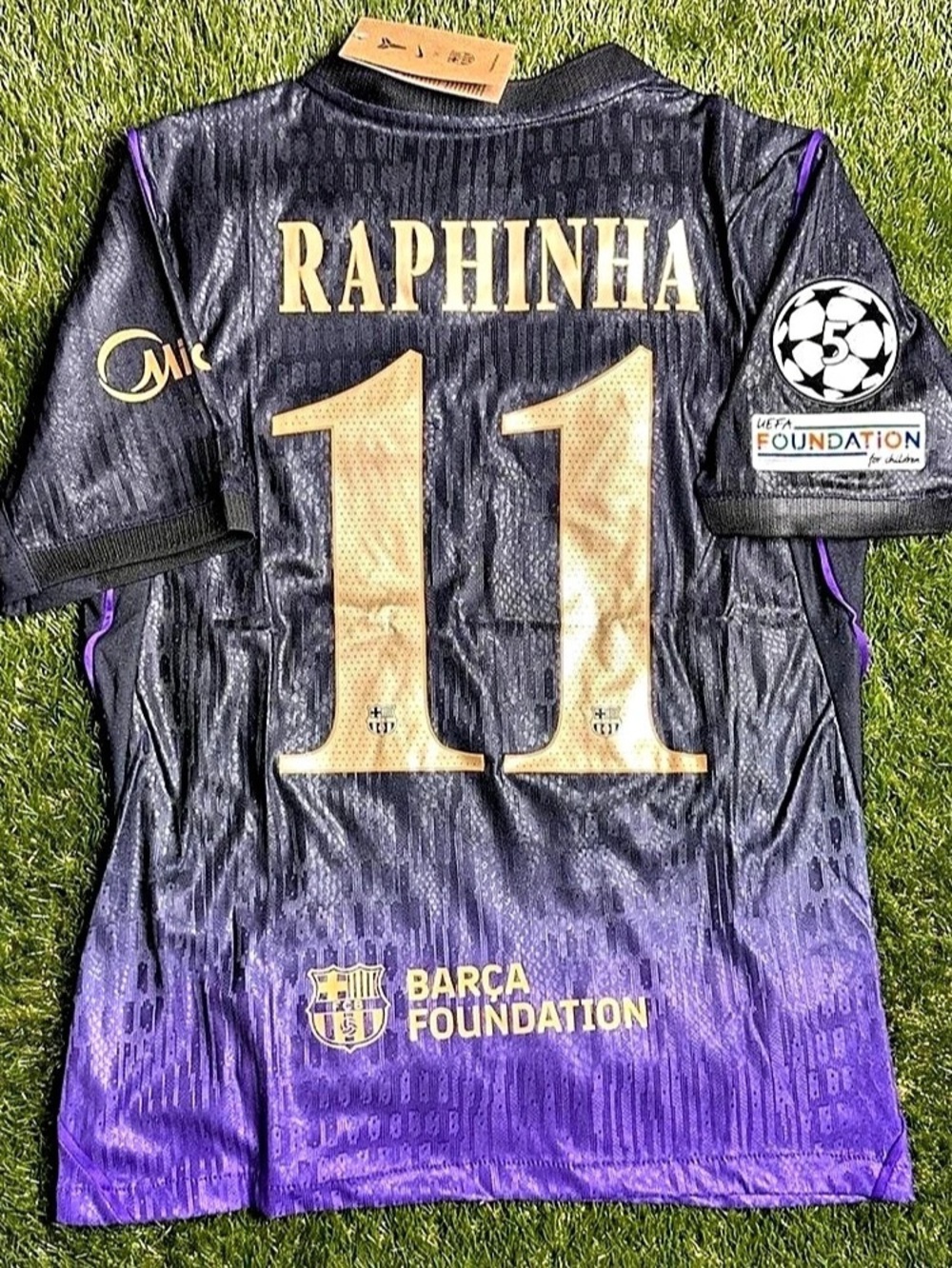 FC Barcelona Raphinha 11 Away Jersey Purple & Black Men’s Mediun